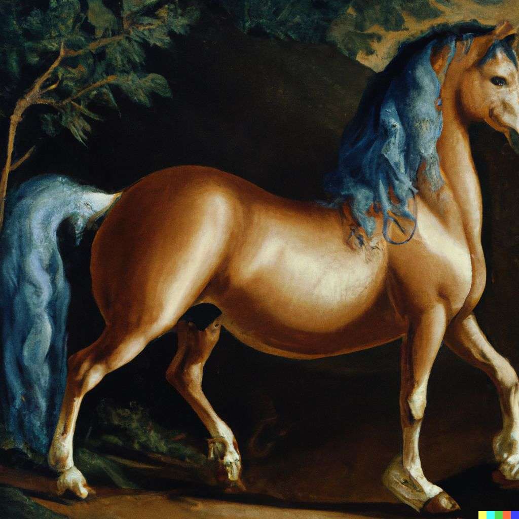 a horse, painting by Sandro Botticelli